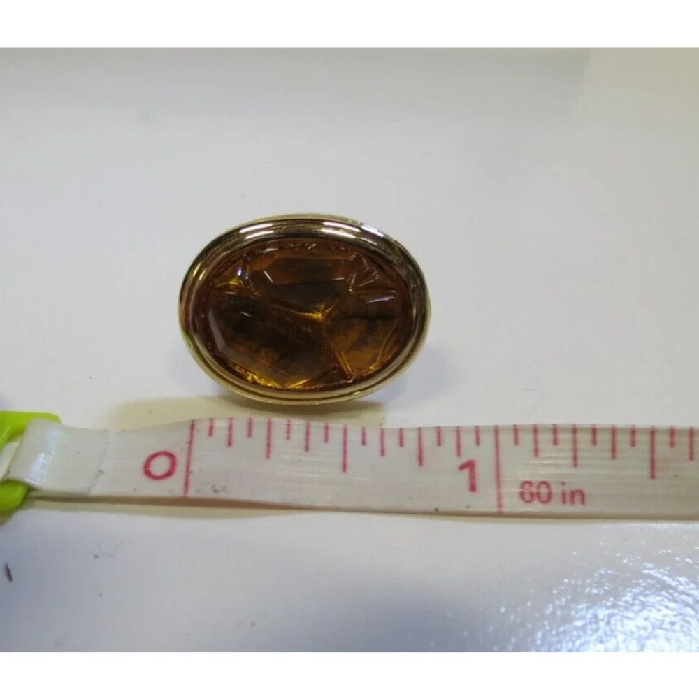 Tivoli Faux Amber Gold Tone Cufflinks & Tie Pin Chain Set